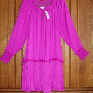 NWT Anthropologie Guilia Dress Fuchsia Size L